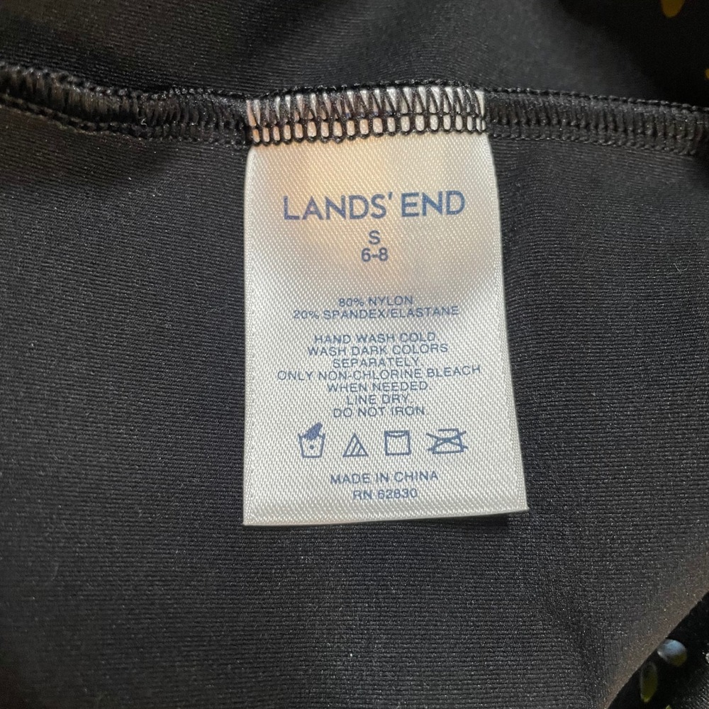 Lands End Swim Cover Up Dress Womens S 6-8 Black Nylon Laser Cut Eyelet Classic - Picture 14 of 15